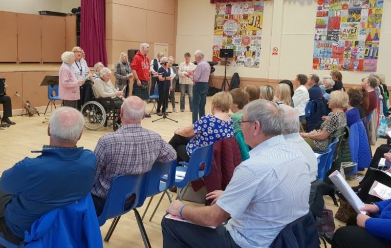 Older people singing